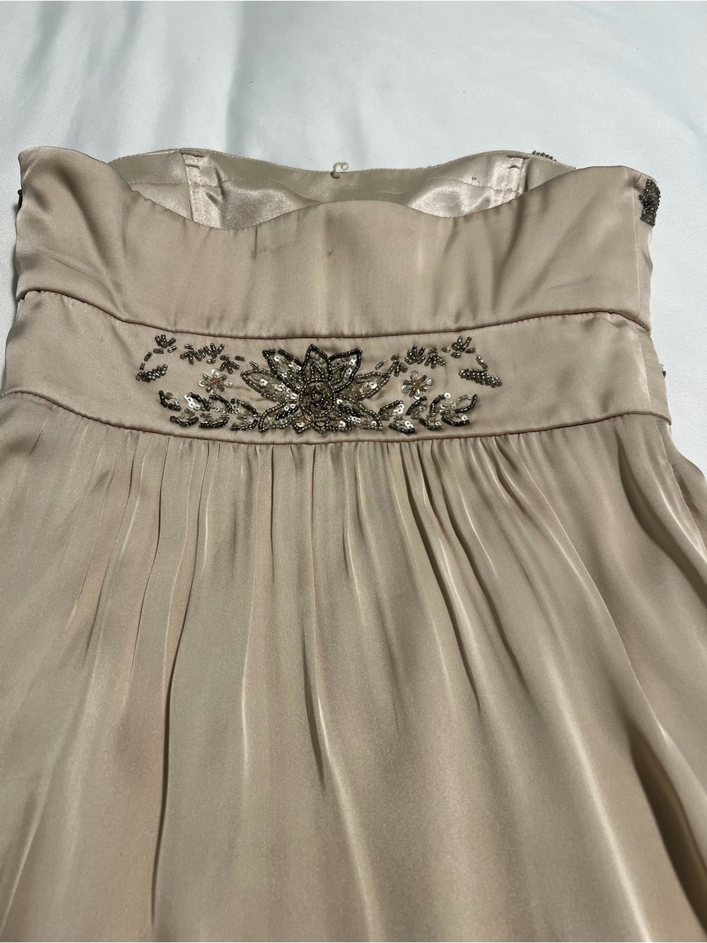 Sue Wong Strapless Beaded Bubble Cocktail Dress - Champagne - Picture 4 of 5